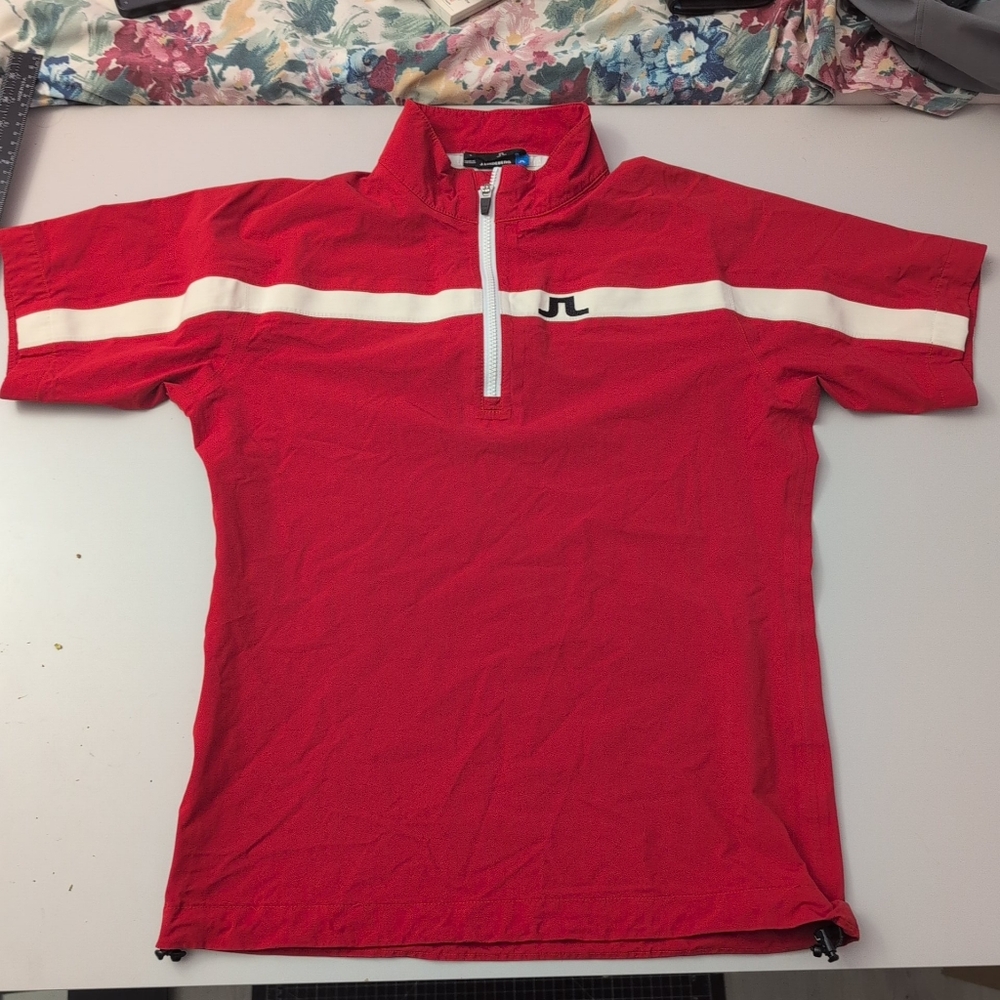 J.Lindeberg Pullover Red Quarter Zip